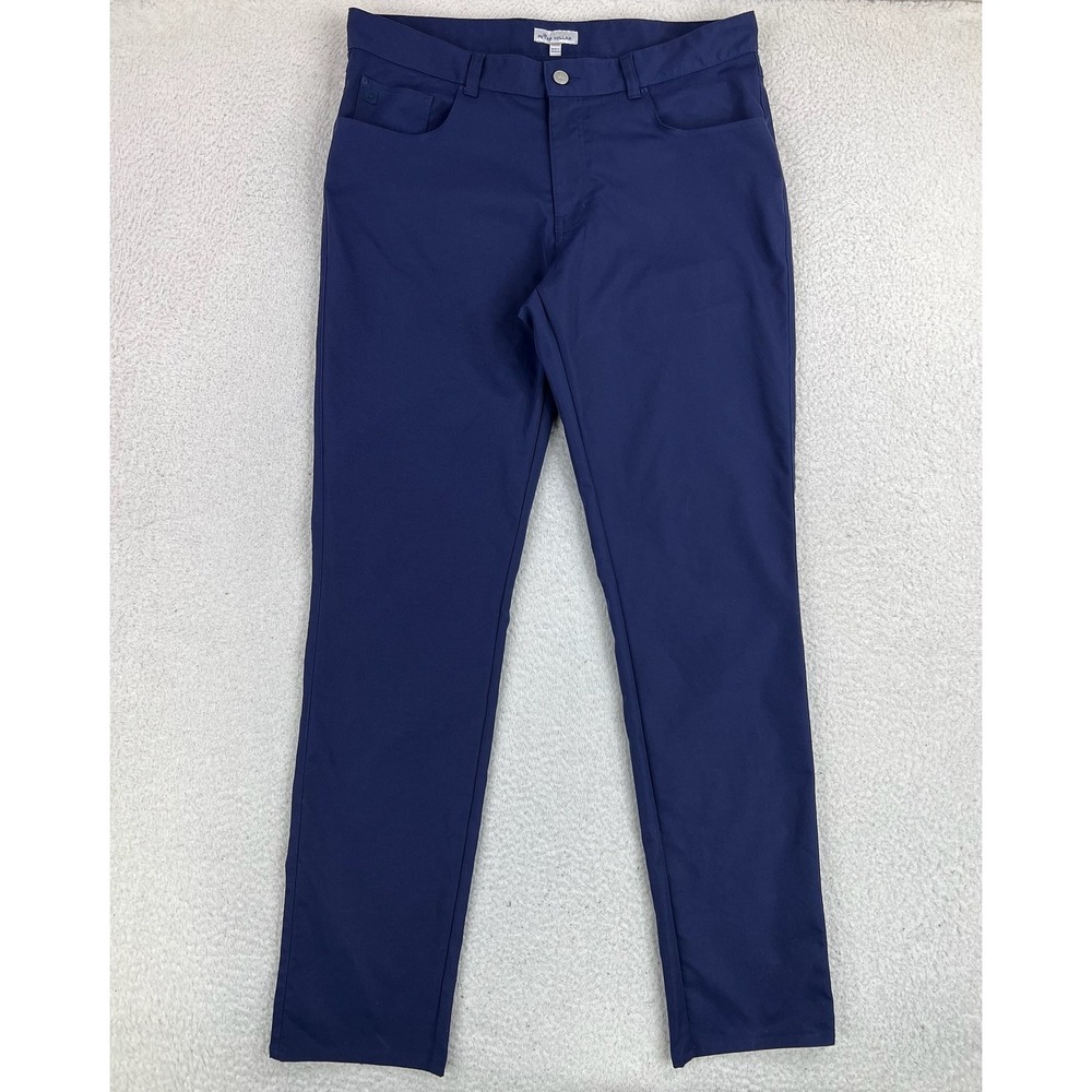 Peter Millar Pants Mens 35x34 Navy Blue EB66 Performance Slim 5 Pocket Casual